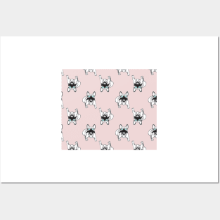 Blush pink Frenchies Posters and Art